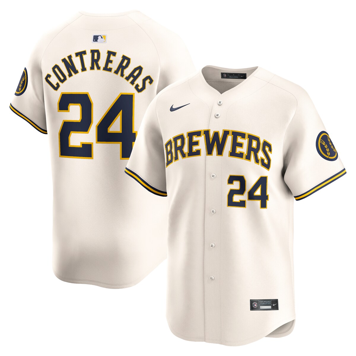 【公式グッズ】MLB ブルワーズ ウィリアム・コントレラス リミテッド ユニフォーム Nike/ナイキ メンズ クリーム (Nike Men's Limited Jerseys - FTF All Player MASTER Style)