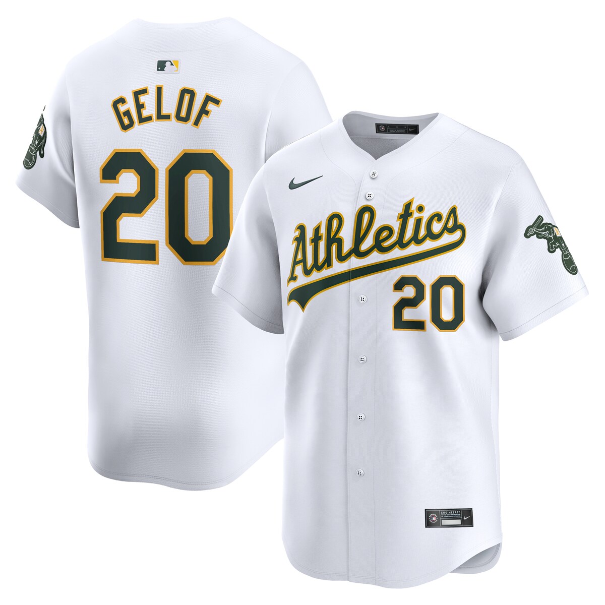 【公式グッズ】MLB アスレチックス ザック・ジェロフ リミテッド ユニフォーム Nike/ナイキ メンズ ホワイト (Nike Men's Limited Jerseys - FTF All Player MASTER Style)