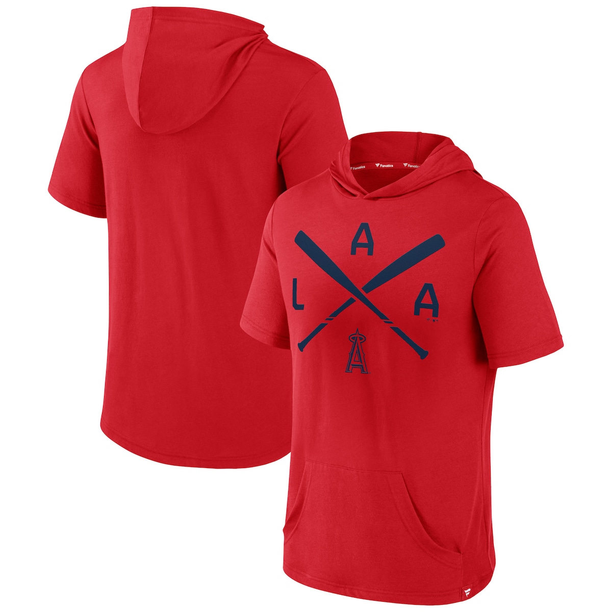 【公式グッズ】MLB エンゼルス 半袖 プルオーバー パーカー Fanatics/ファナティクス メンズ レッド (Men's FB Iconic Rebel Biblend Short Sleeve POH)