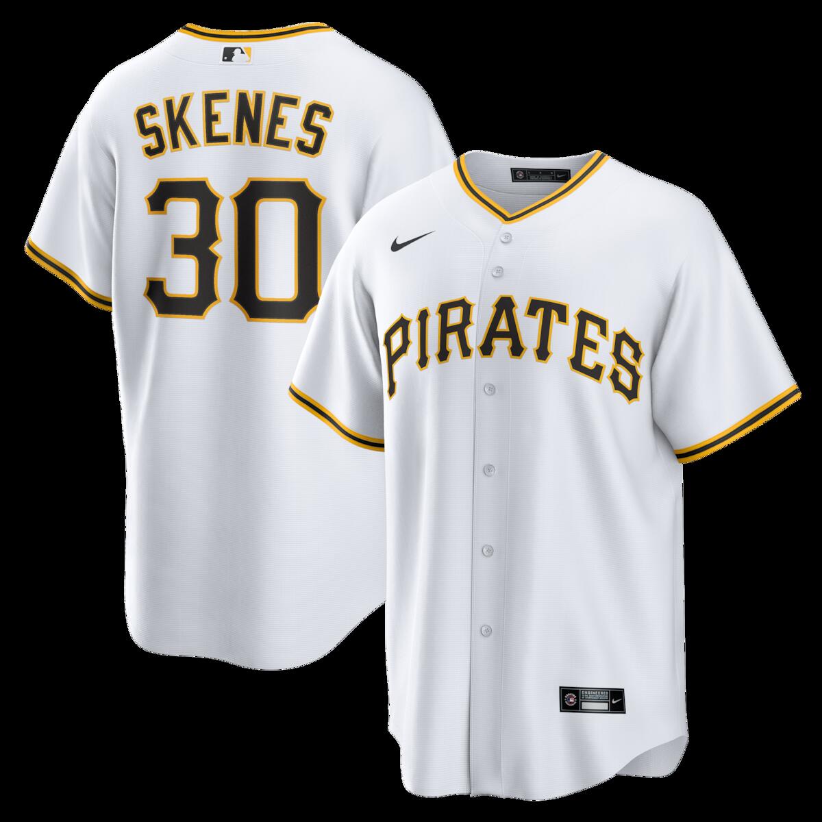 【公式グッズ】MLB パイレーツ ポール・スキーンズ ホーム ユニフォーム (レプリカ) Nike/ナイキ メンズ ホワイト (Men's Replica Nike Jersey - Pirates Skenes)