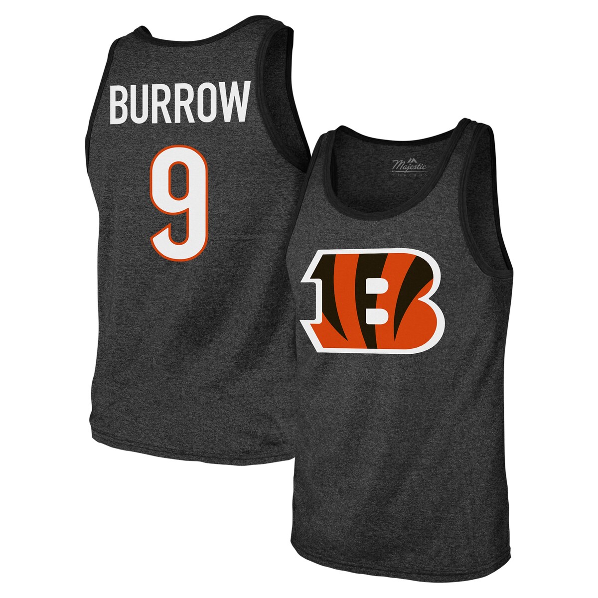 【公式グッズ】NFL ベンガルズ ジョー・バロー タンクトップ Majestic/マジェスティック メンズ ブラック (Men's Non-Distressed Triblend Player N&N Tank)｜Fanatics公式ストア 店