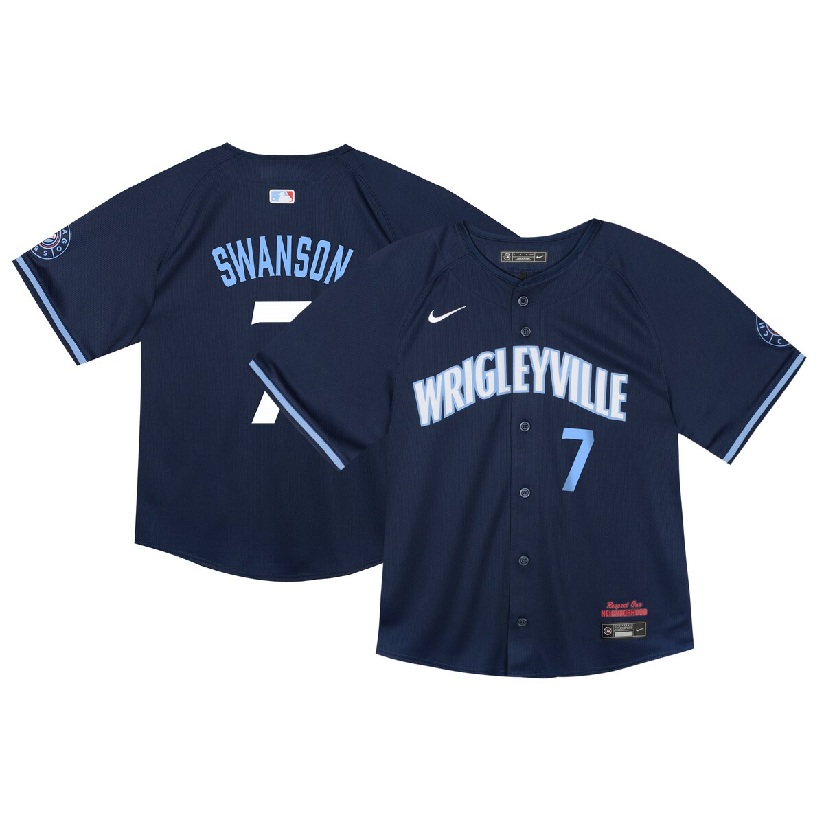 【公式グッズ】MLB カブス ダンズビー・スワンソン リミテッド ユニフォーム Nike/ナイキ トドラー・幼児サイズ ネイビー (Tod Limited CC Carryover Player Jersey)