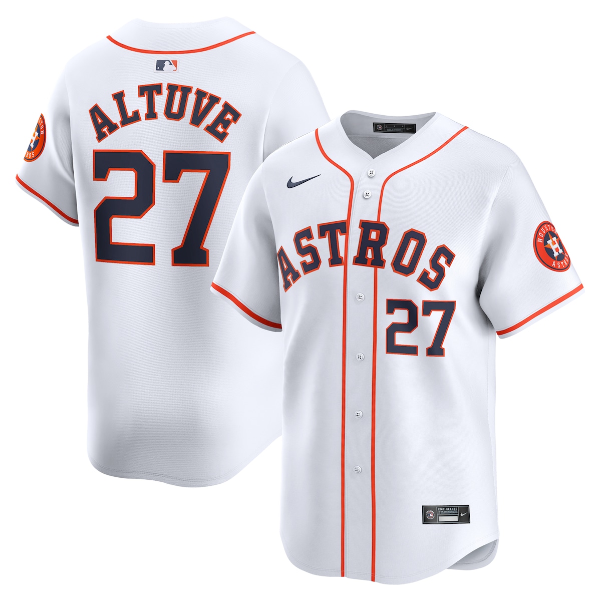 【公式グッズ】MLB アストロズ ホセ・アルトゥーベ リミテッド ユニフォーム Nike/ナイキ キッズサイズ ホワイト (2024 Nike Youth Limited Player Jerseys - FTF NTP Master Style)｜Fanatics公式ストア 店