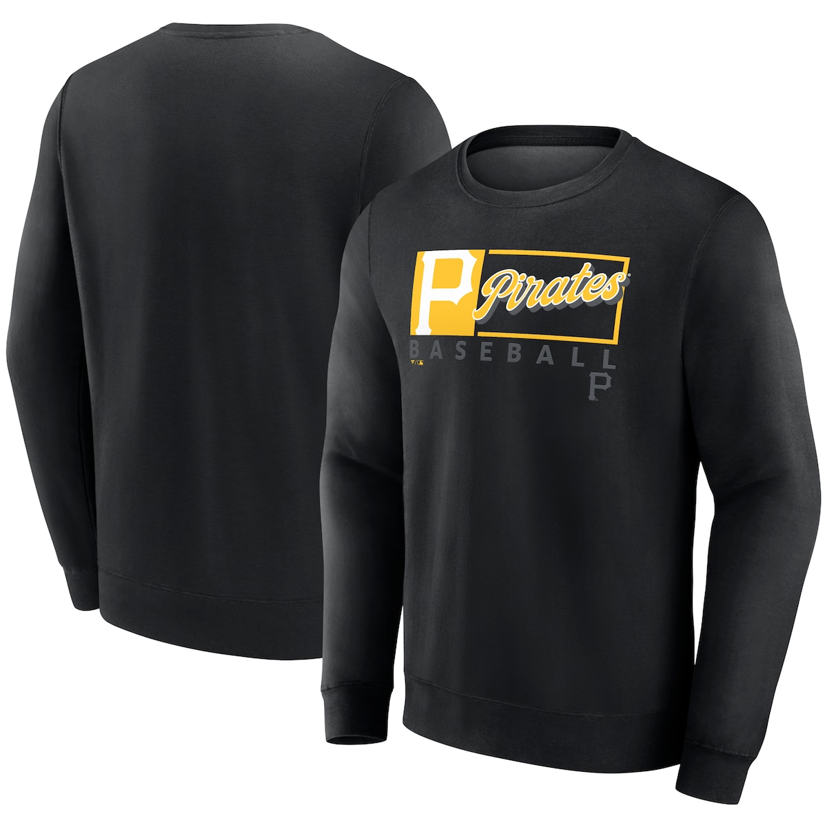 【公式グッズ】MLB パイレーツ トレーナー Fanatics/ファナティクス メンズ ブラック (Fanatics Focus Cotton Fleece Crew)