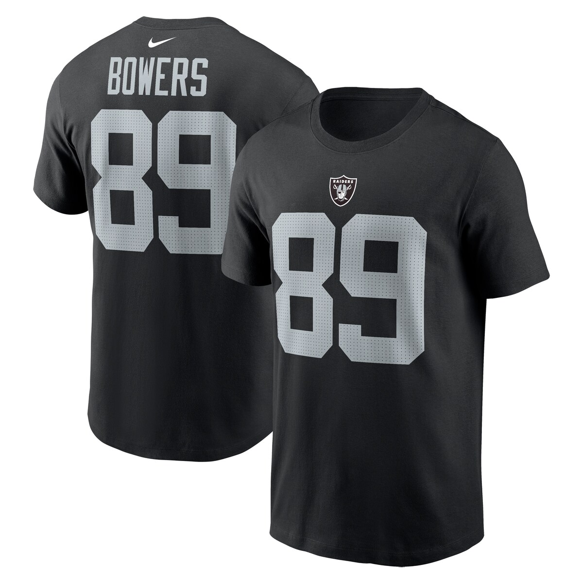 【公式グッズ】NFL レイダース ブロック・バウアーズ ネーム&ナンバー Tシャツ Nike/ナイキ メンズ ブラック (Men's Nike Player N&N SST 2024 Draft)