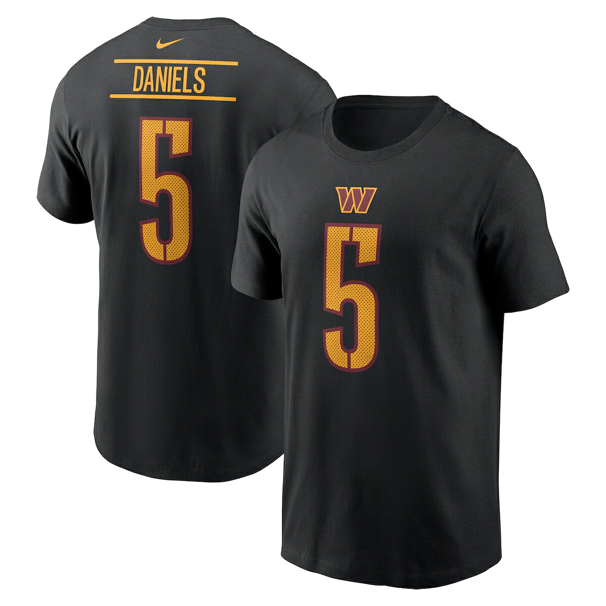 【公式グッズ】NFL コマンダーズ ジェイデン・ダニエルズ ネーム&ナンバー Tシャツ Nike/ナイキ メンズ ブラック (Men's Nike Player N&N SST 2024 Draft)|Fanatics公式ストア 店