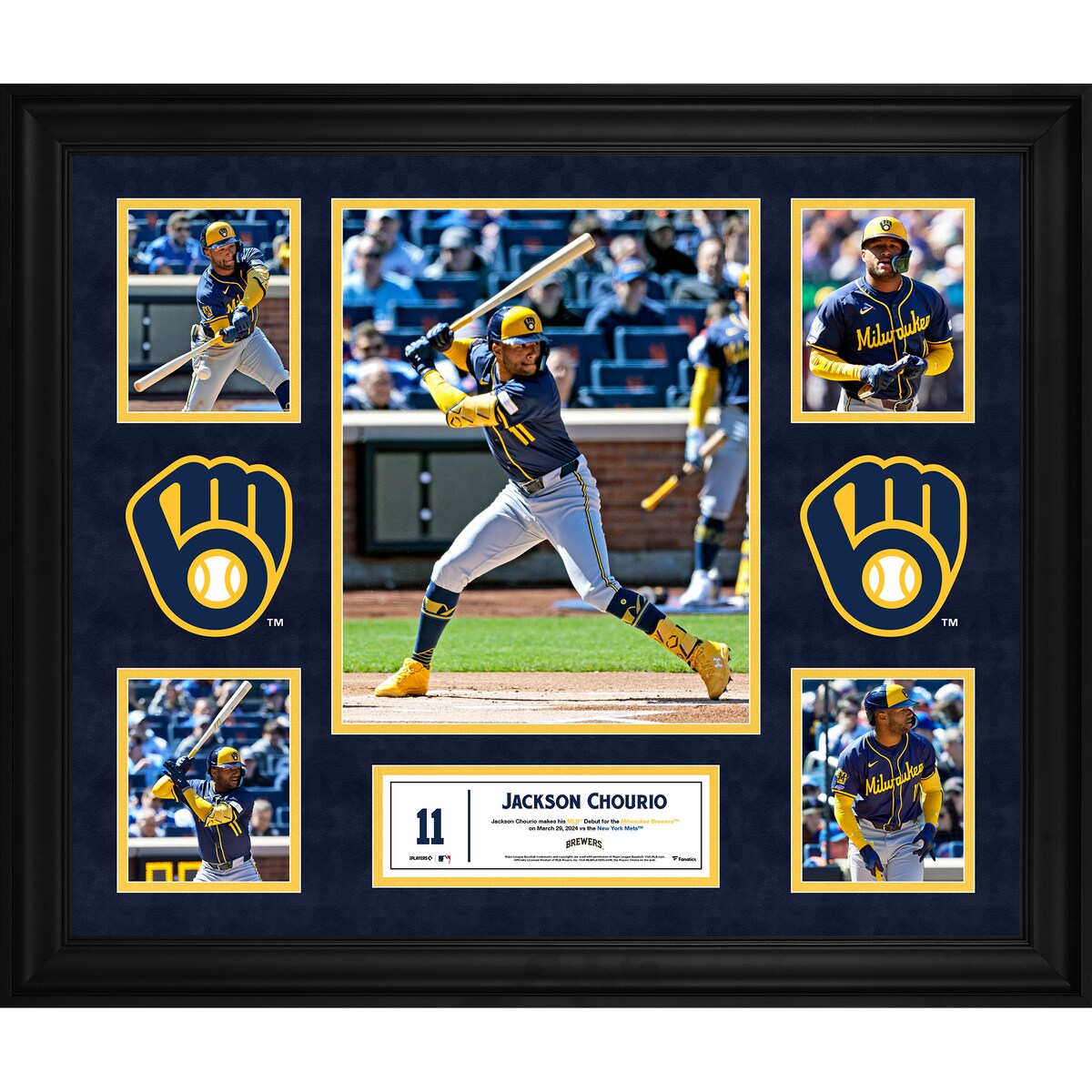 【公式グッズ】MLB ブルワーズ ジャクソン・チョウリオ コレクタブルフォト Fanatics Authentic/ファナティクスオーセンティック (UNS FR MLB COLLAGE 45373)