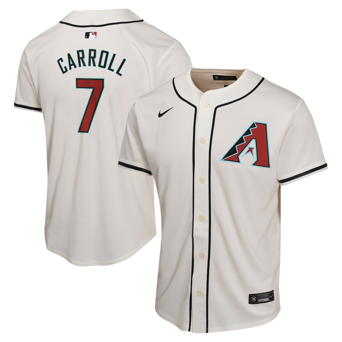 【公式グッズ】MLB ダイヤモンドバックス コービン・キャロル ホーム ユニフォーム （レプリカ） Nike/ナイキ キッズサイズ ホワイト (OST Youth Home Game Player Jersey)