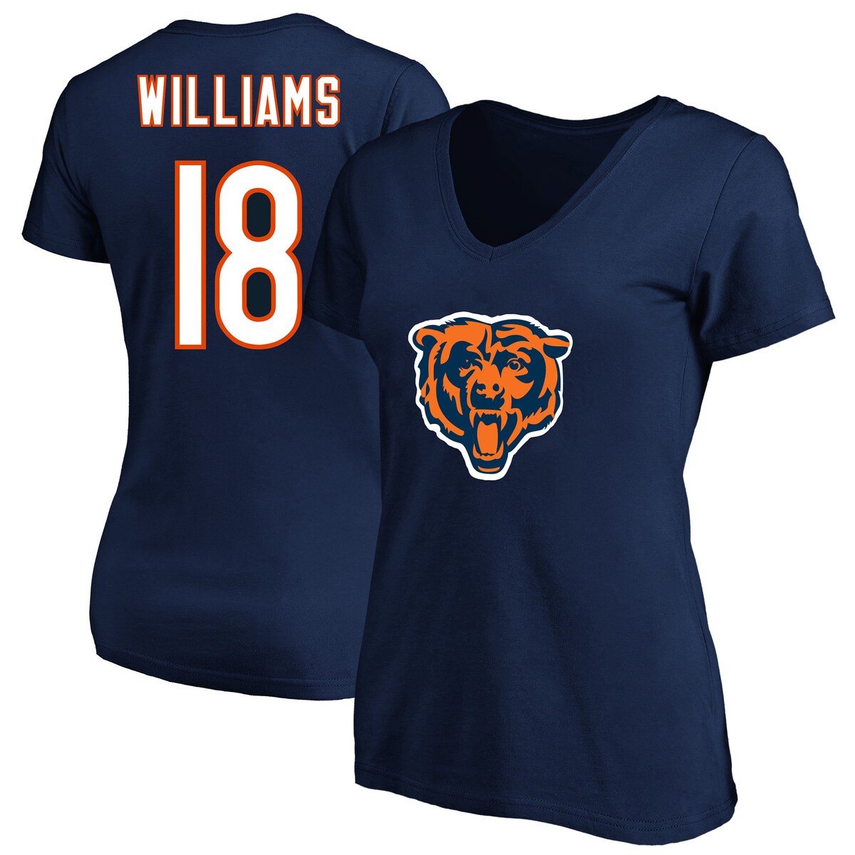 【公式グッズ】NFL ベアーズ ケイレブ・ウィリアムズ ネーム&ナンバー Tシャツ Fanatics/ファナティクス レディース ネイビー (Women's Plus Size Player N&N Scoop Neck SST)
