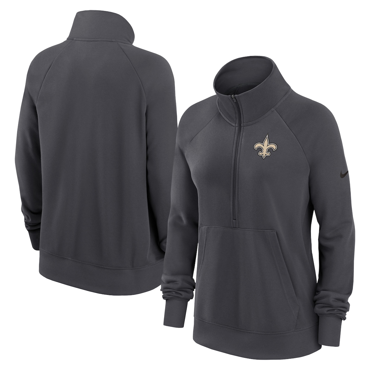 【公式グッズ】NFL セインツ トレーナー Nike/ナイキ レディース チャコール (22 Women's Team Premium Dri-Fit Funnel Half Zip)｜Fanatics公式ストア 店
