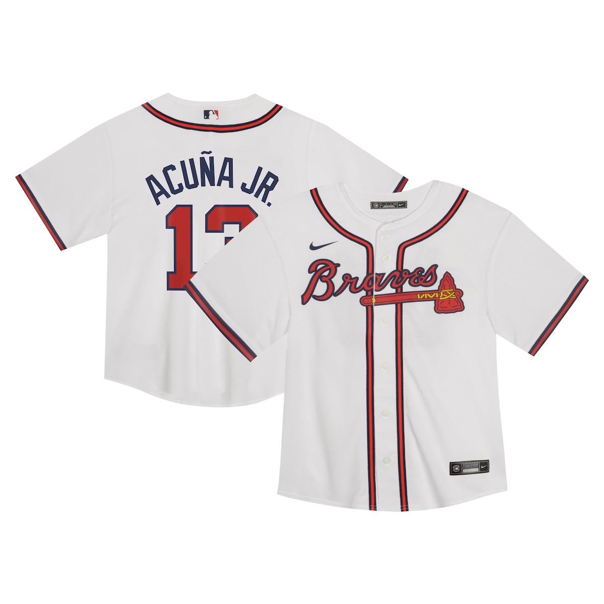 【公式グッズ】MLB ブレーブス ロナルド・アクーニャJr. ユニフォーム Nike/ナイキ トドラー・幼児サイズ ホワイト (OST Toddler  Game Player Jersey)