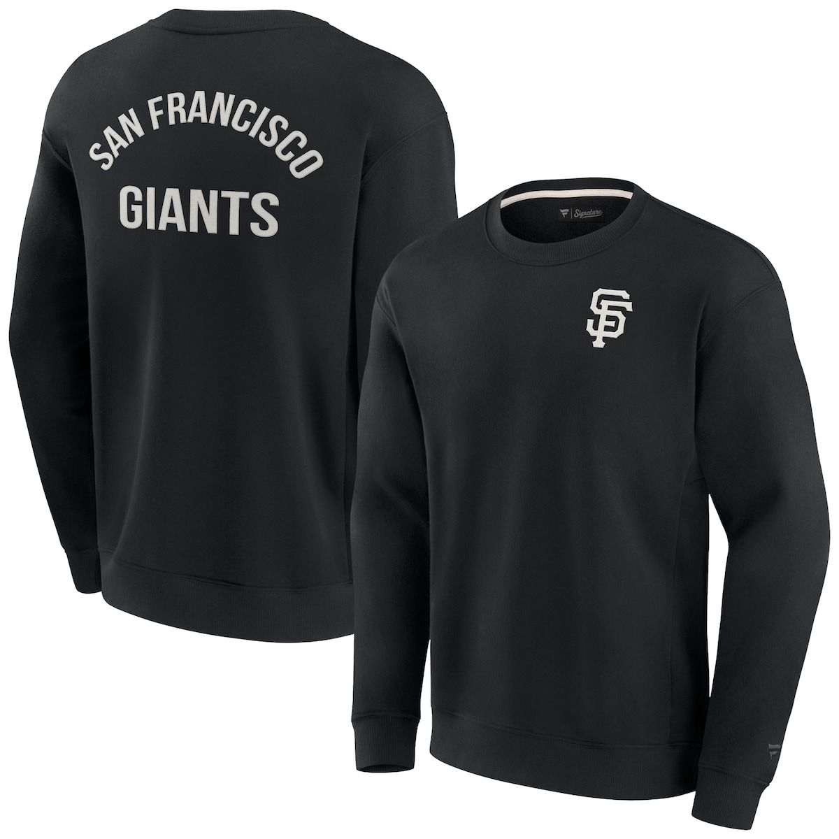 【公式グッズ】MLB ジャイアンツ トレーナー Fanatics/ファナティクス ブラック (Unisex Fanatics Signature Elements Super Soft Fleece Pullover Crew Sweatshirt)