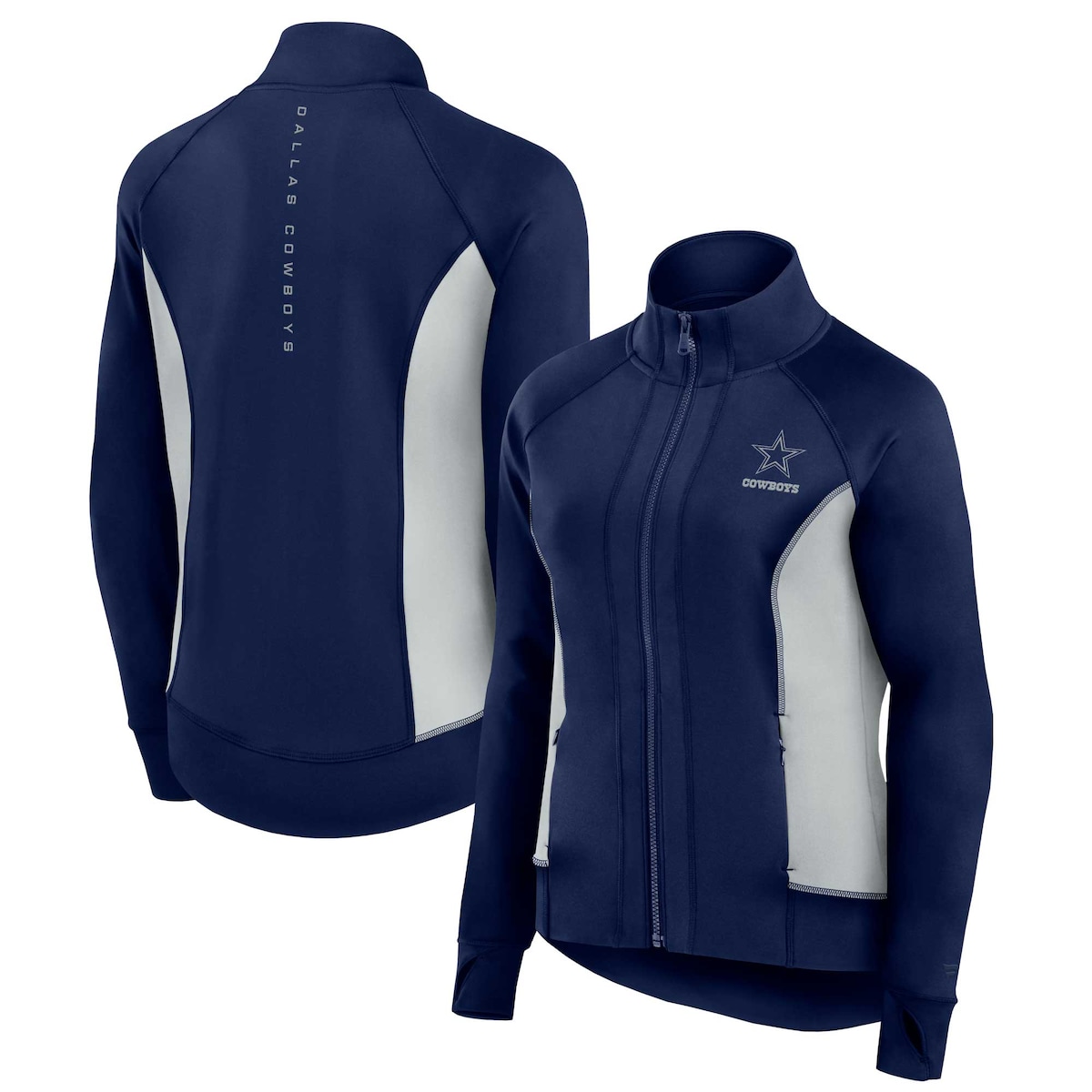 【公式グッズ】NFL カウボーイズ ジャケット Fanatics/ファナティクス レディース ネイビー (Womens Fanatics Signature Studio Fitted Full Zip Gym Track Jacket)