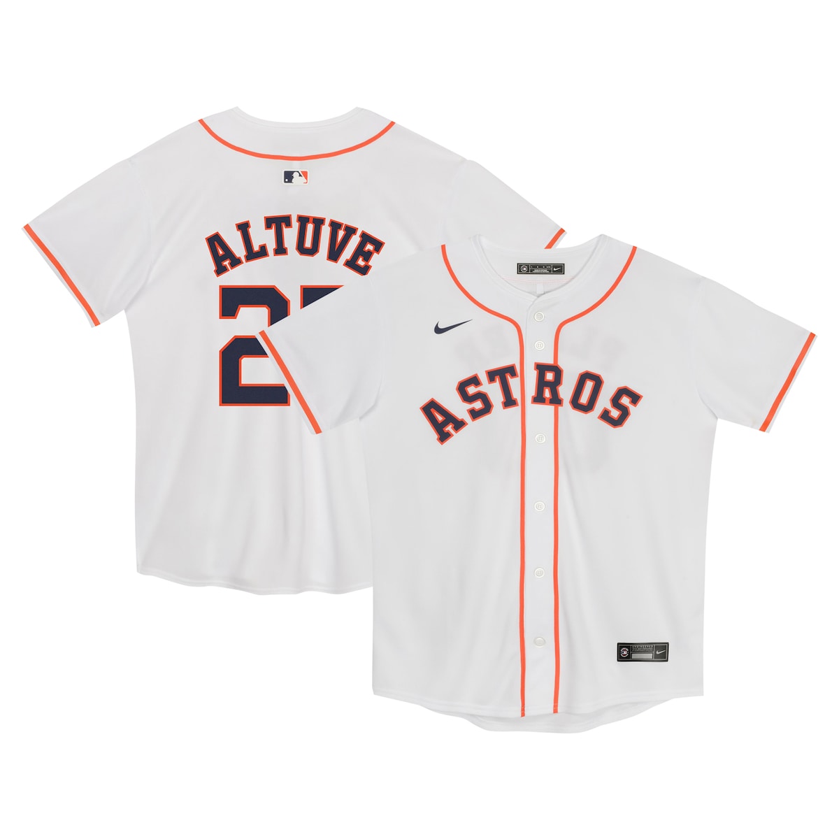 【公式グッズ】MLB アストロズ ホセ・アルトゥーベ ホーム ユニフォーム Nike/ナイキ トドラー・幼児サイズ ホワイト (OST Juvenile Home Game Player Jersey)