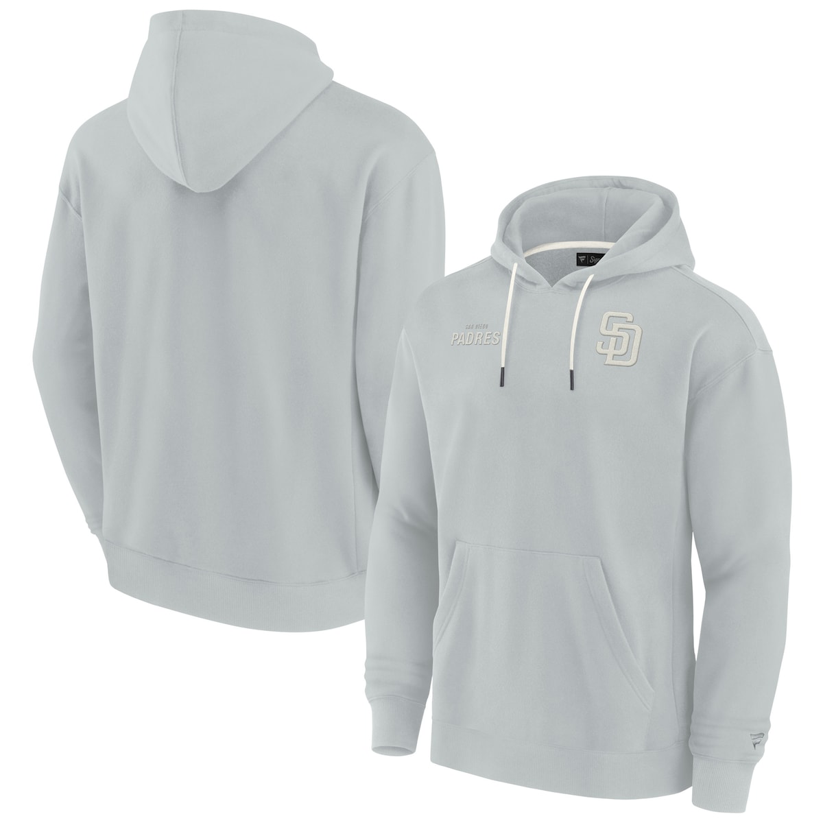 【公式グッズ】MLB パドレス フリース パーカー Fanatics/ファナティクス グレイ (Unisex Fanatics Signature Elements Super Soft Fleece Pullover Hoodie)