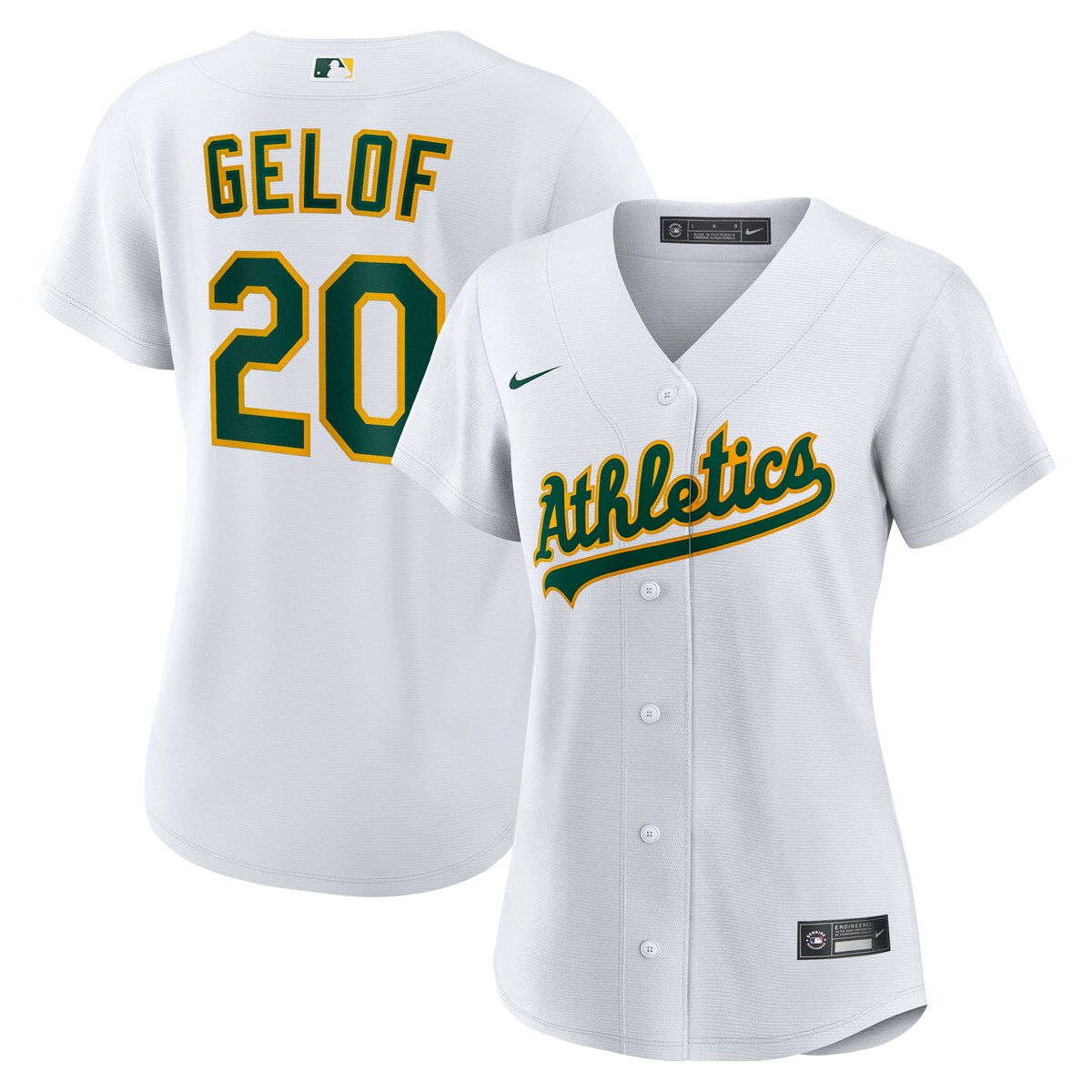 【公式グッズ】MLB アスレチックス ザック・ジェロフ レプリカ ユニフォーム Nike/ナイキ レディース ホワイト (Women's Replica Player Jerseys - RYG Adds)