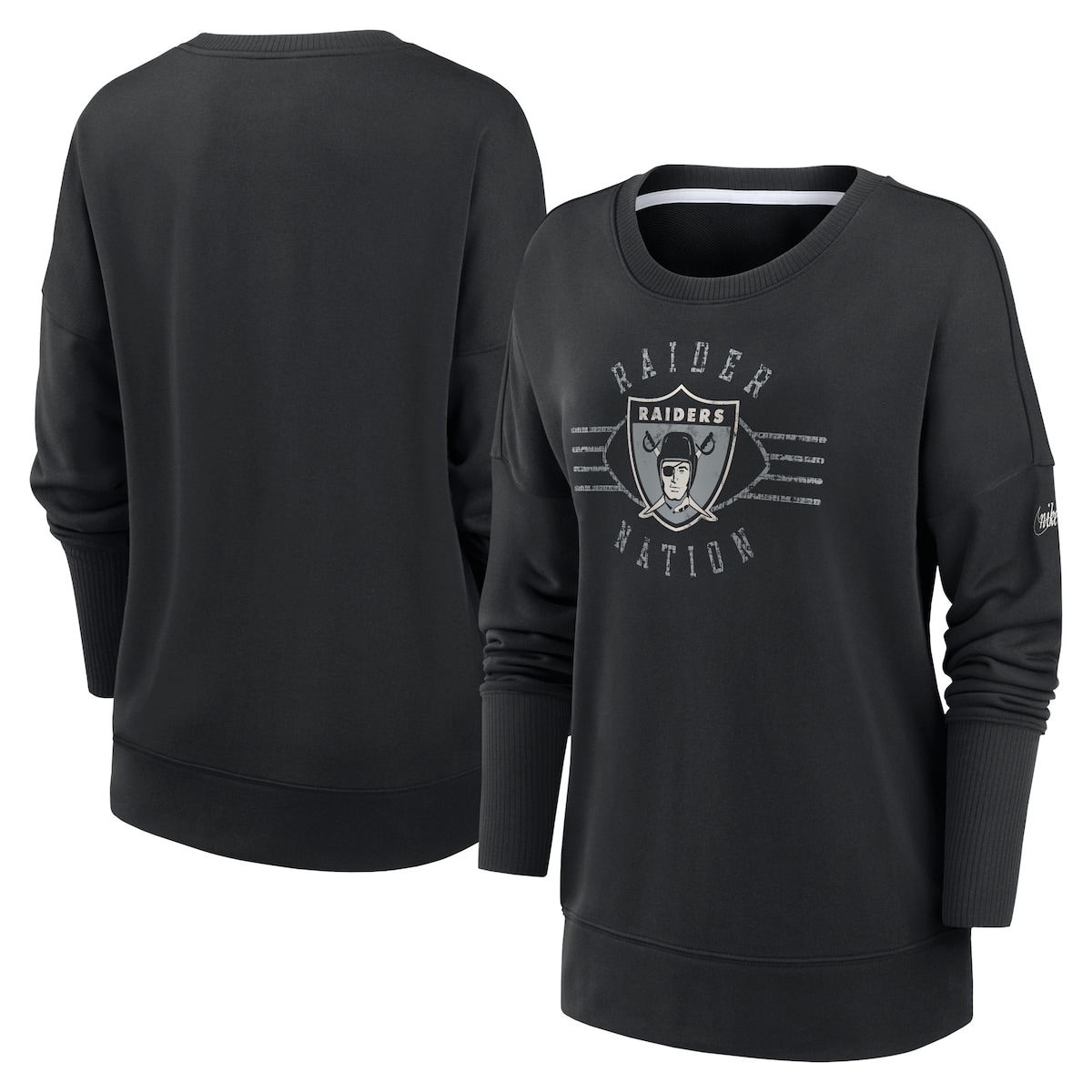 【公式グッズ】NFL レイダース トレーナー Nike/ナイキ レディース ブラック (22 Women's Rewind Playback Icon Dri-Fit Drop Shoulder LST)
