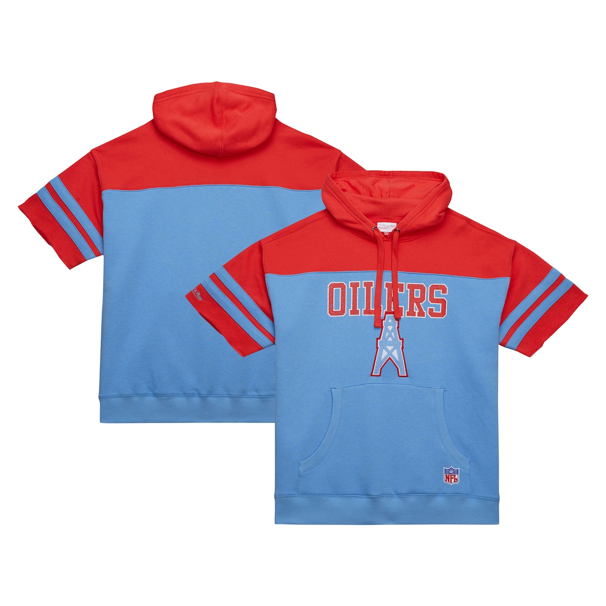 【公式グッズ】NFL オイラーズ 半袖 パーカー Mitchell & Ness/ミッチェル＆ネス メンズ ライトブルー (NFL OFF FIELD VINTAGE LOGO SS HOODIE)｜Fanatics公式ストア 店