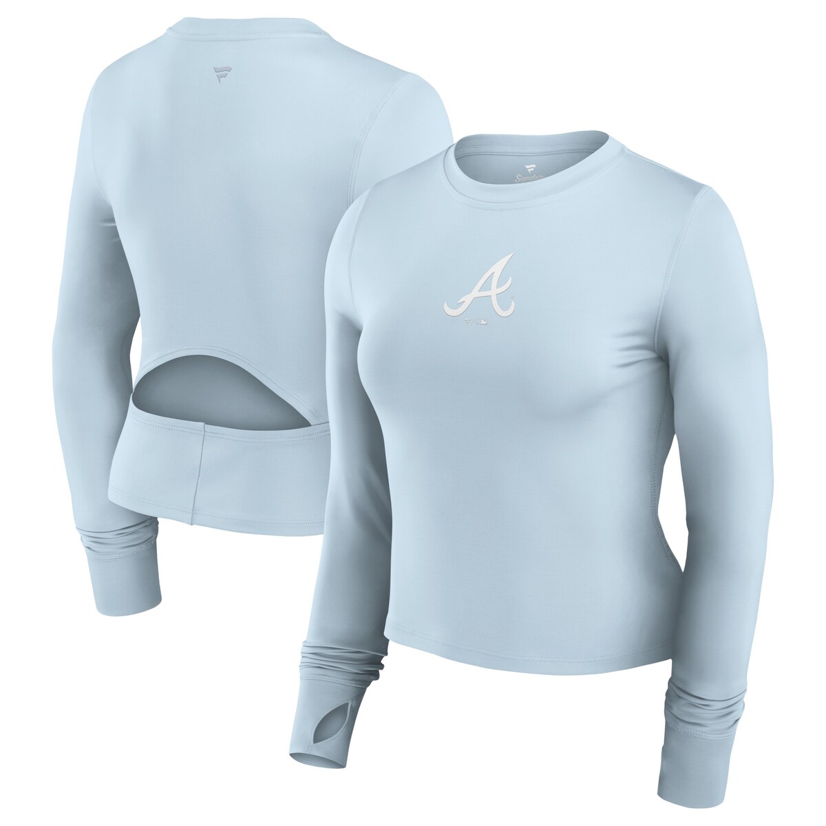 【公式グッズ】MLB ブレーブス Tシャツ Fanatics/ファナティクス レディース ライトブルー (Women's Fanatics Branded Front Office LS Tee)｜Fanatics公式ストア 店