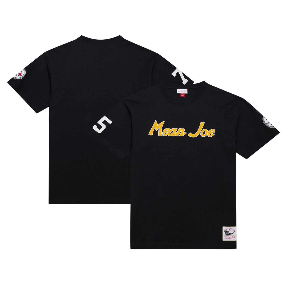 【公式グッズ】NFL スティーラーズ ジョー・グリーン Tシャツ Mitchell & Ness/ミッチェル＆ネス メンズ ブラック (Men's Retired Player N&N Nickname SST)