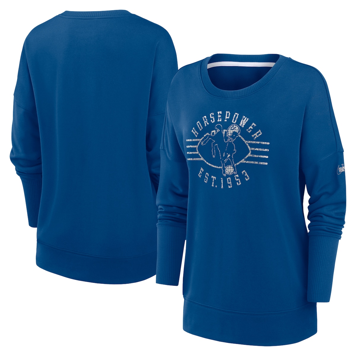 【公式グッズ】NFL コルツ トレーナー Nike/ナイキ レディース ロイヤル (22 Women's Rewind Playback Icon Dri-Fit Drop Shoulder LST)|Fanatics公式ストア 店
