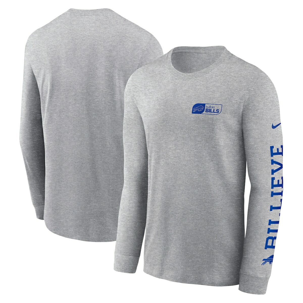 【公式グッズ】NFL ビルズ 長袖 Tシャツ Nike/ナイキ メンズ ヘザーグレイ (24 Mens FAN GEAR Nike ALL OUT 2 HIT LST)|Fanatics公式ストア 店
