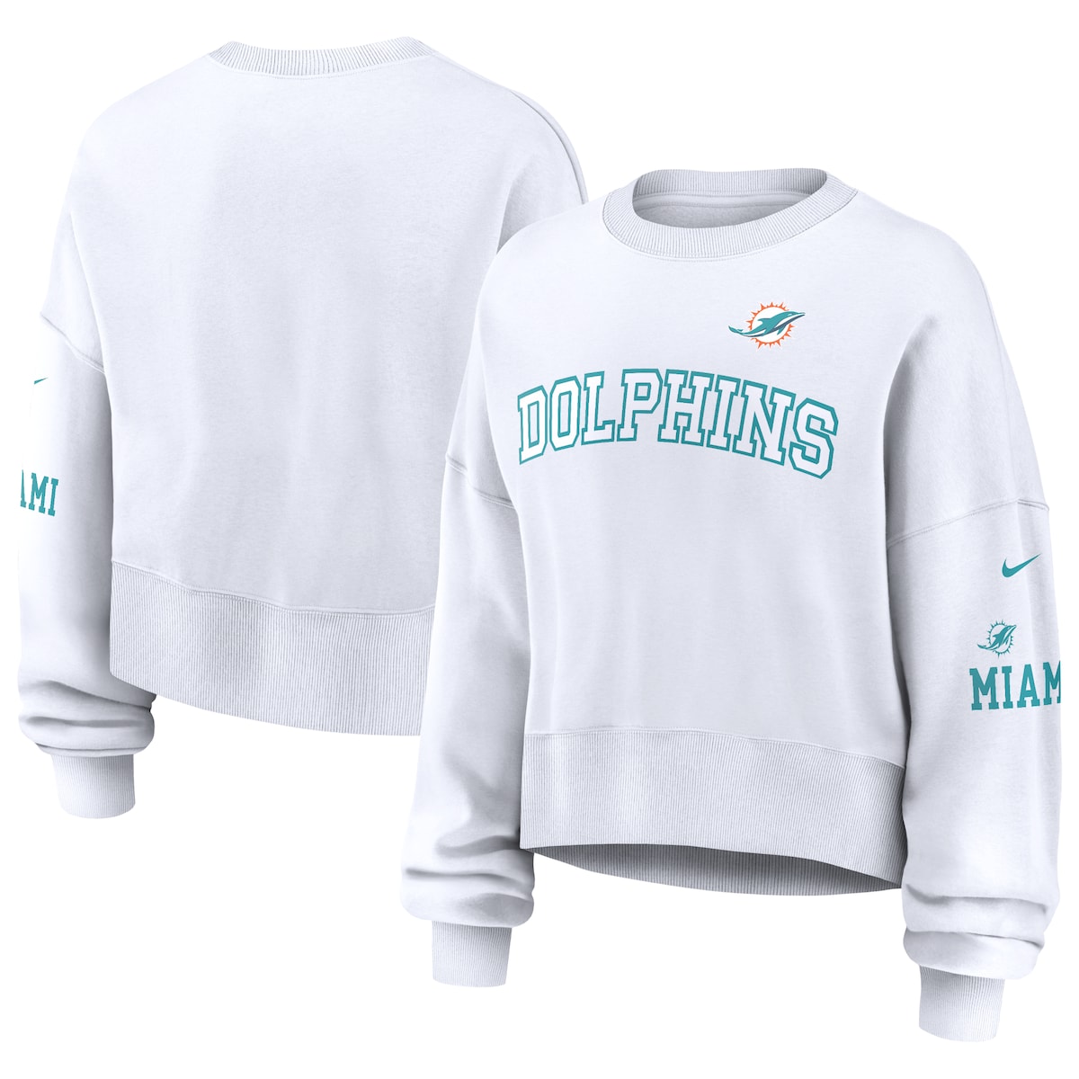 【公式グッズ】NFL ドルフィンズ トレーナー Nike/ナイキ レディース ホワイト (24 Womens Nike Oversized Crew Fleece)|Fanatics公式ストア 店