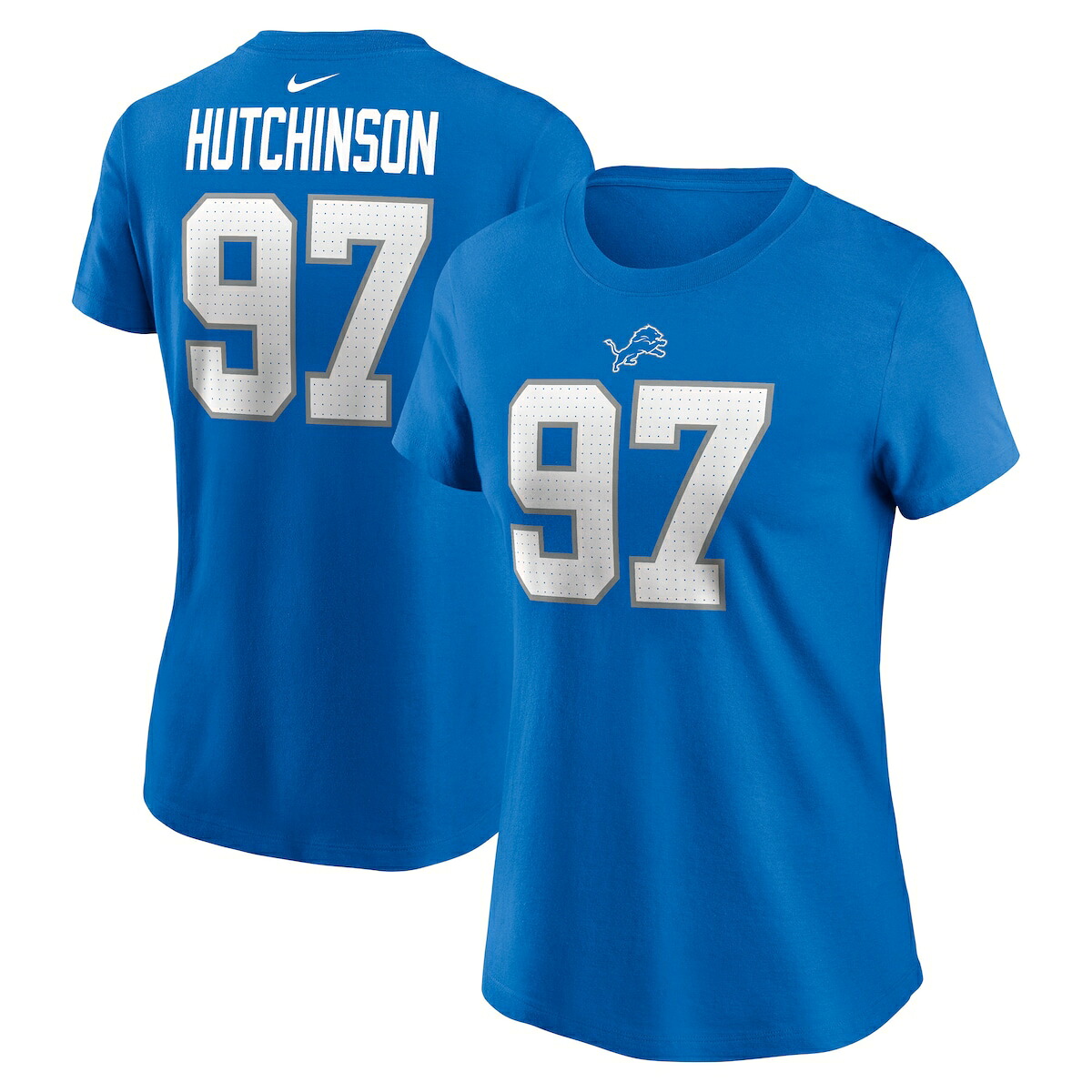 【公式グッズ】NFL ライオンズ エイダン・ハッチンソン ネーム&ナンバー Tシャツ Nike/ナイキ レディース ブルー (24 Women's Nike Player N&N SST)