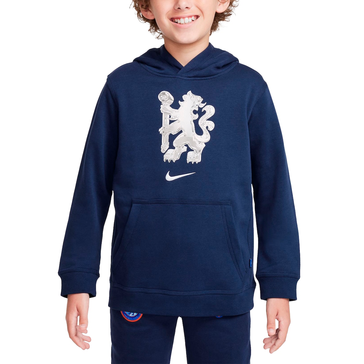 【公式グッズ】プレミアリーグ チェルシー プルオーバー パーカー Nike/ナイキ ユース・ジュニアサイズ ネイビー (NIK F24Youth NSW Club PO Hood)