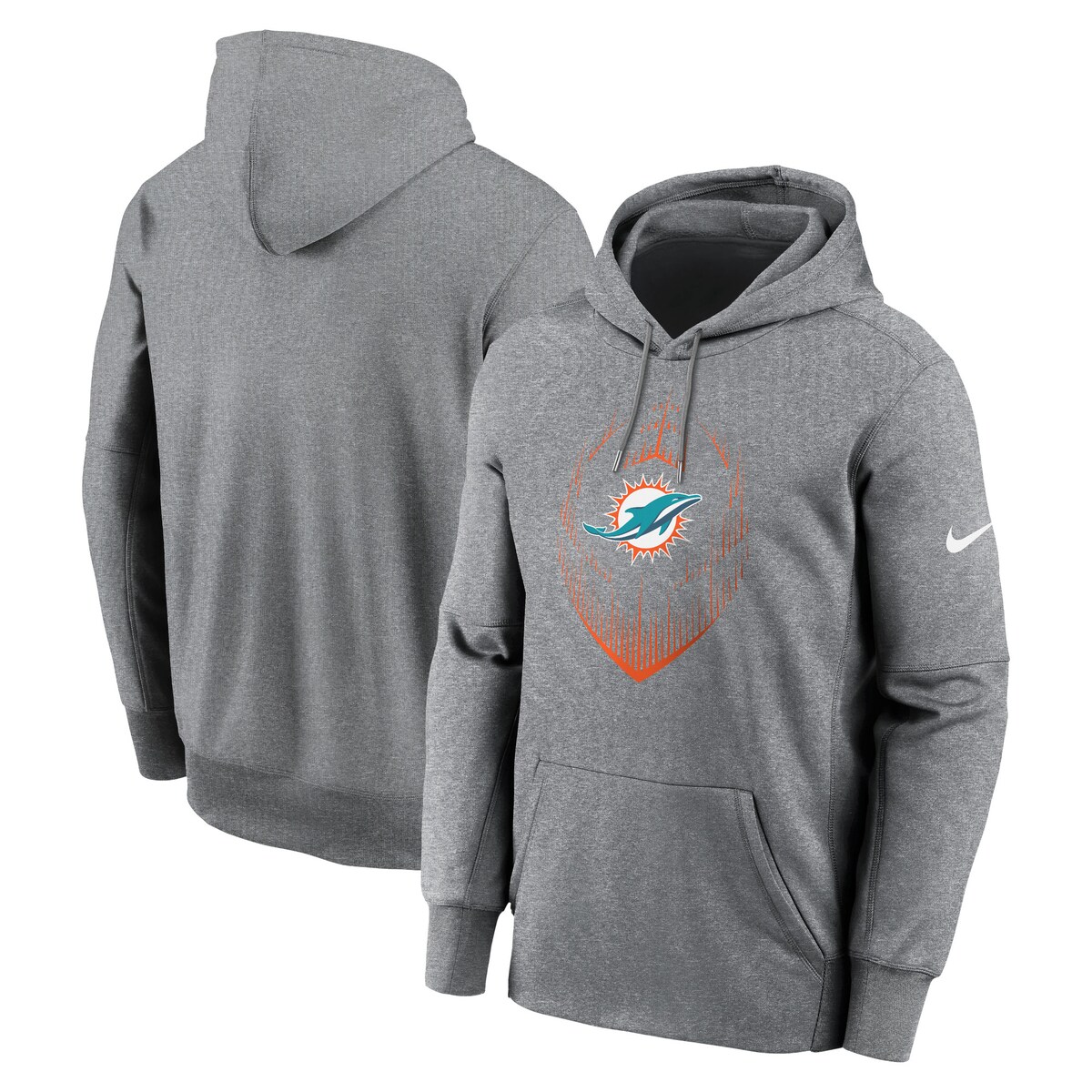 【公式グッズ】NFL ドルフィンズ プルオーバー パーカー Nike/ナイキ メンズ ヘザーグレイ (24 Mens FAN GEAR Nike ICON Therma POH)