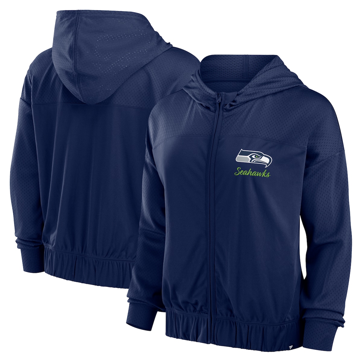 【公式グッズ】NFL シーホークス ジップアップ パーカー Fanatics/ファナティクス レディース (24 Women's LC Script Lock Poly Full-Zip Hood)