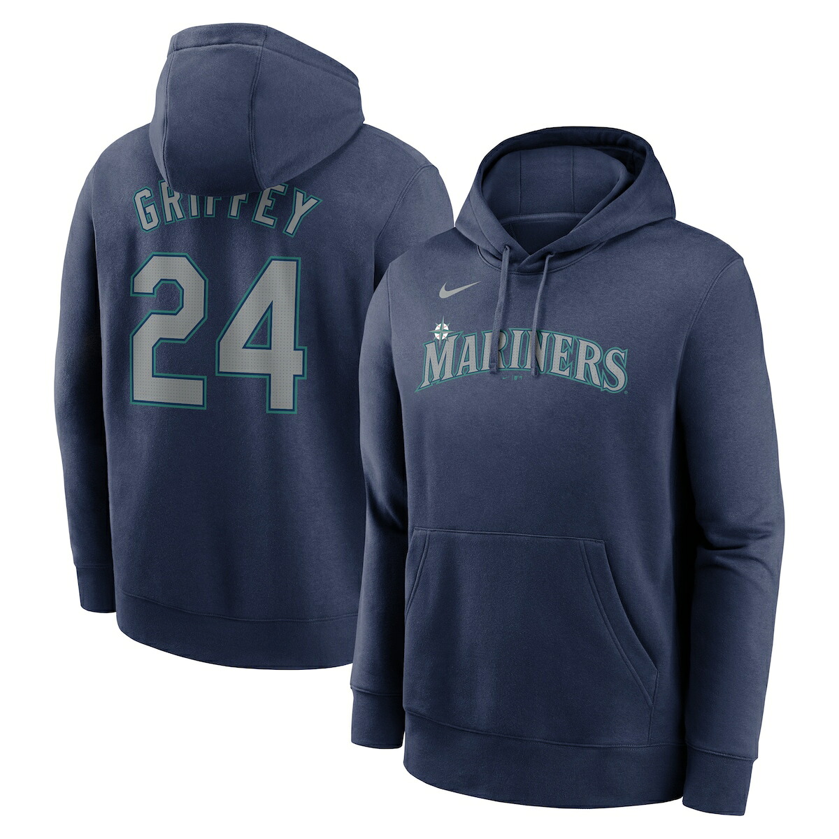 【公式グッズ】MLB マリナーズ ケン・グリフィーJr. ネーム&ナンバー プルオーバー パーカー Nike/ナイキ メンズ ネイビー (2024 Nike Men's NKDK N&N Player Club Hoodie)