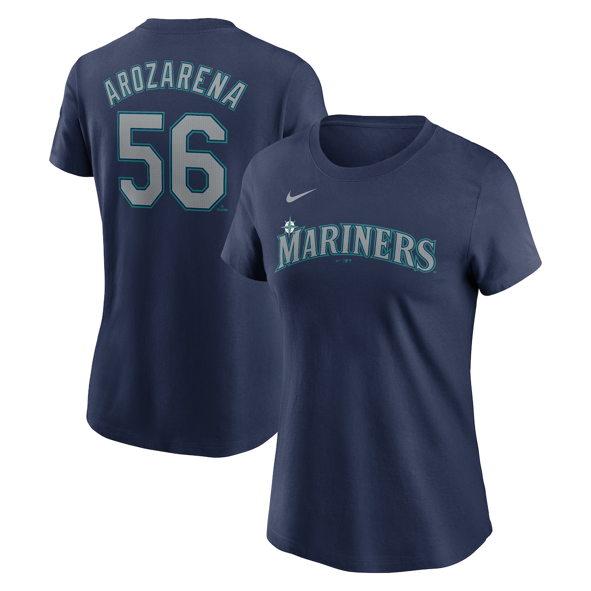 【公式グッズ】MLB マリナーズ ランディ・アロザレーナ ネーム&ナンバー Tシャツ Nike/ナイキ レディース ネイビー (Nike Fuse N&N Women's Home Tee - 2024 Trade Deadline Generic IDs)｜Fanatics公式ストア 店