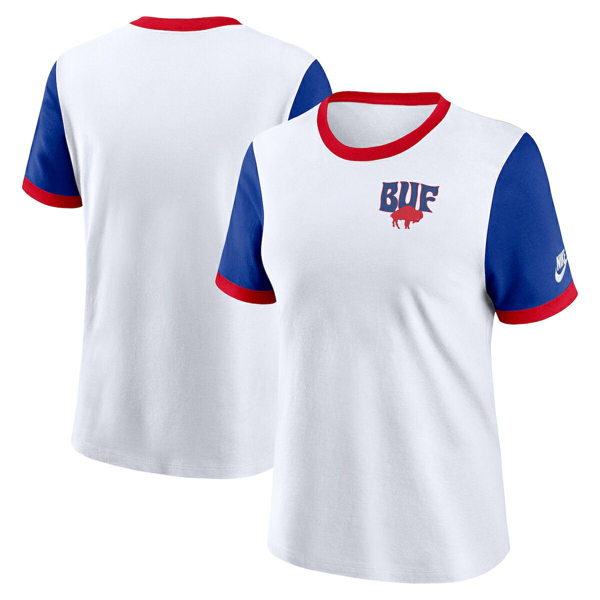 【公式グッズ】NFL ビルズ Tシャツ Nike/ナイキ レディース ホワイト (24 Women's Nike Rewind Ringer Short Sleeve Tee)｜Fanatics公式ストア 店
