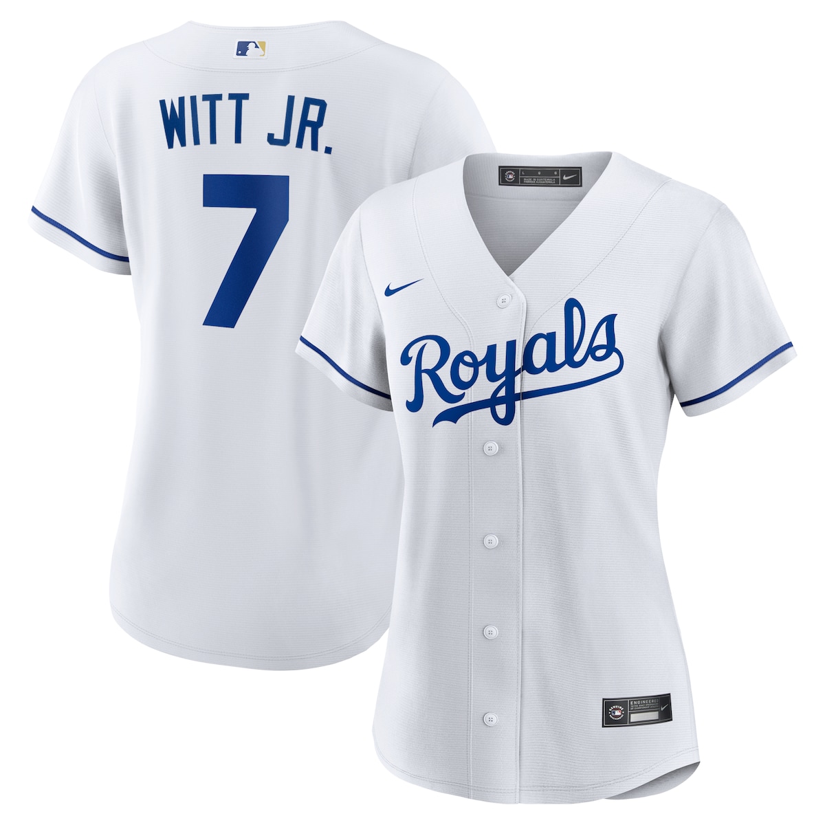 【公式グッズ】MLB ロイヤルズ ボビー・ウィット・Jr ホーム ユニフォーム （レプリカ） Nike ナイキ レディース ホワイト (Women's Replica Player Jerseys - Game to Replica Flips Rd 2)