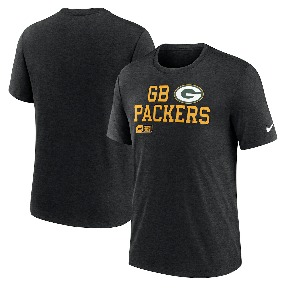 【公式グッズ】NFL パッカーズ Tシャツ Nike/ナイキ メンズ ブラック (24 Mens FAN GEAR Nike OVERLAP LOCKUP TRIBLEND SST)