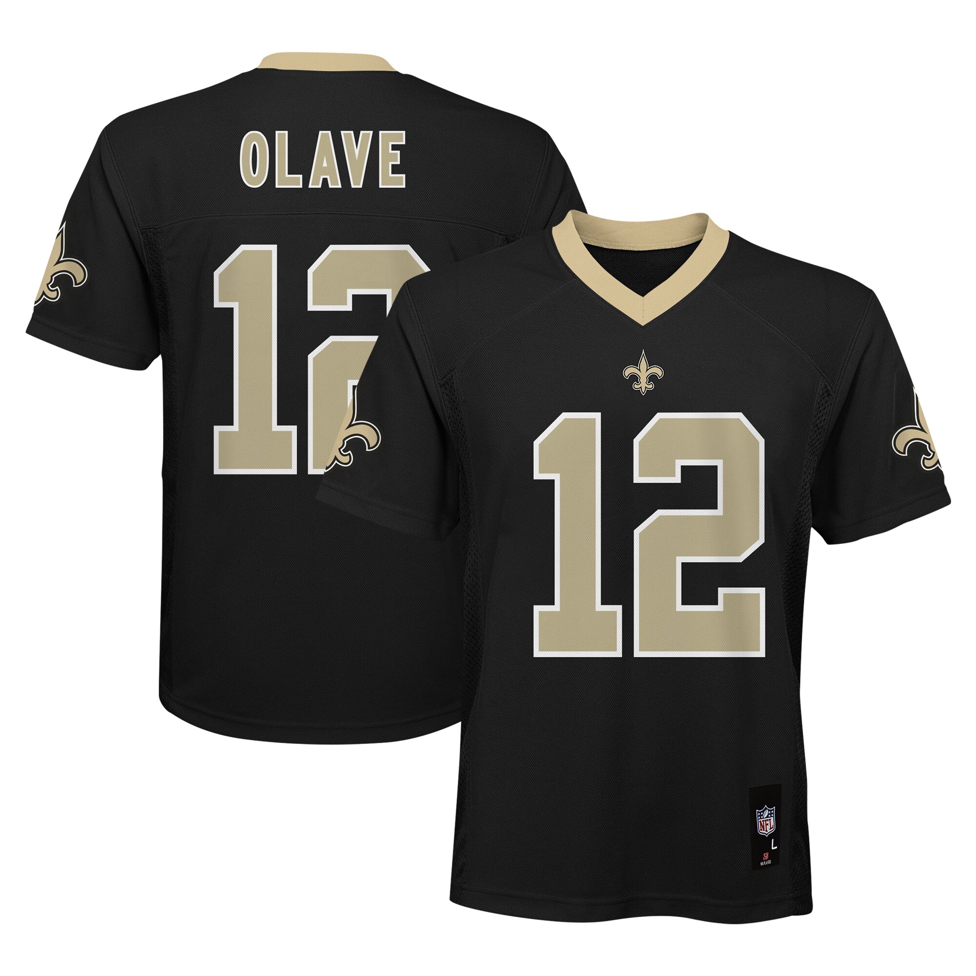 【公式グッズ】NFL セインツ クリス・オレーブ レプリカ ユニフォーム Outerstuff キッズサイズ ブラック (22 Youth NFL Mid-Tier Jersey)