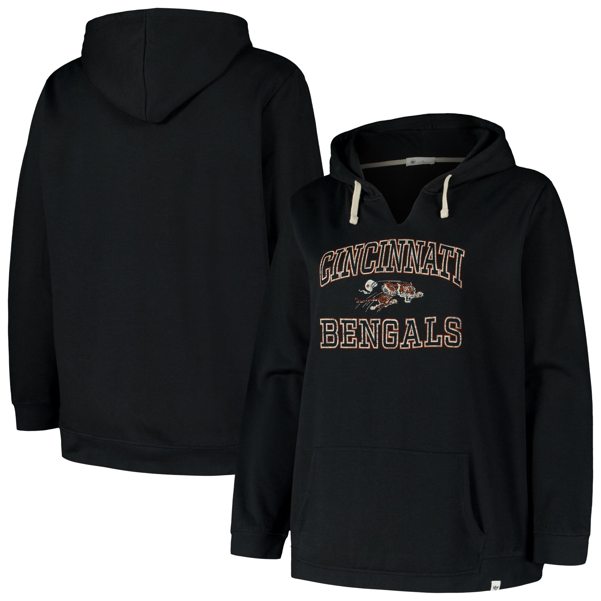【公式グッズ】NFL ベンガルズ プルオーバー パーカー '47/フォーティーセブン/フォーティーセブン レディース ブラック (NFL Womens Plus Clarity 47 Kennedy POH)|Fanatics公式ストア 店