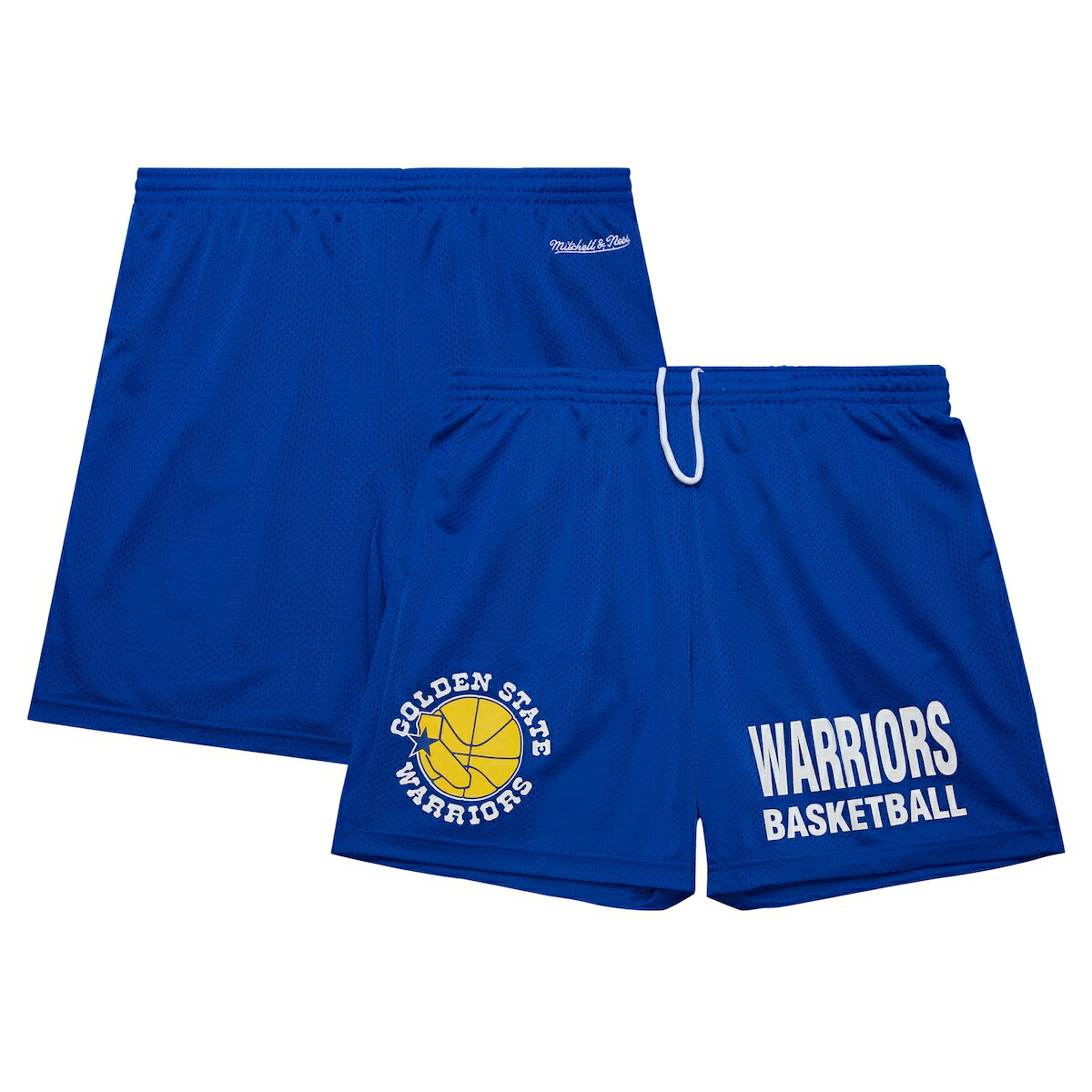 【公式グッズ】NBA ウォリアーズ カジュアル ショーツ Mitchell & Ness/ミッチェル＆ネス メンズ ロイヤル (NBA MNC Men's HWC Vintage Logo Gameday 7" Mesh Short)｜Fanatics公式ストア 店