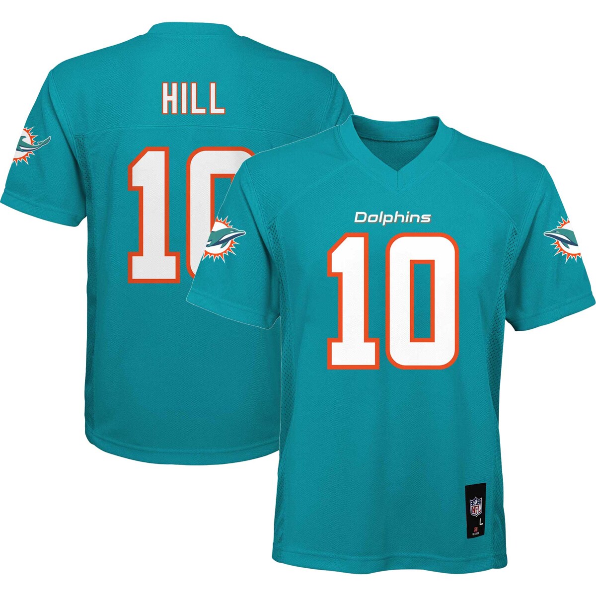 【公式グッズ】NFL ドルフィンズ タイリーク・ヒル レプリカ ユニフォーム Outerstuff キッズサイズ アクア (22 Youth NFL Mid-Tier Jersey)