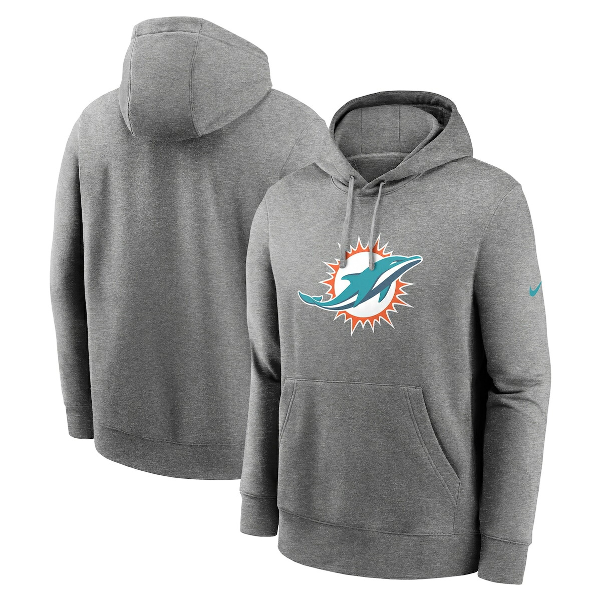 【公式グッズ】NFL ドルフィンズ プルオーバー パーカー Nike/ナイキ メンズ ヘザーグレイ (24 Mens FAN GEAR Nike Club Logo POH)