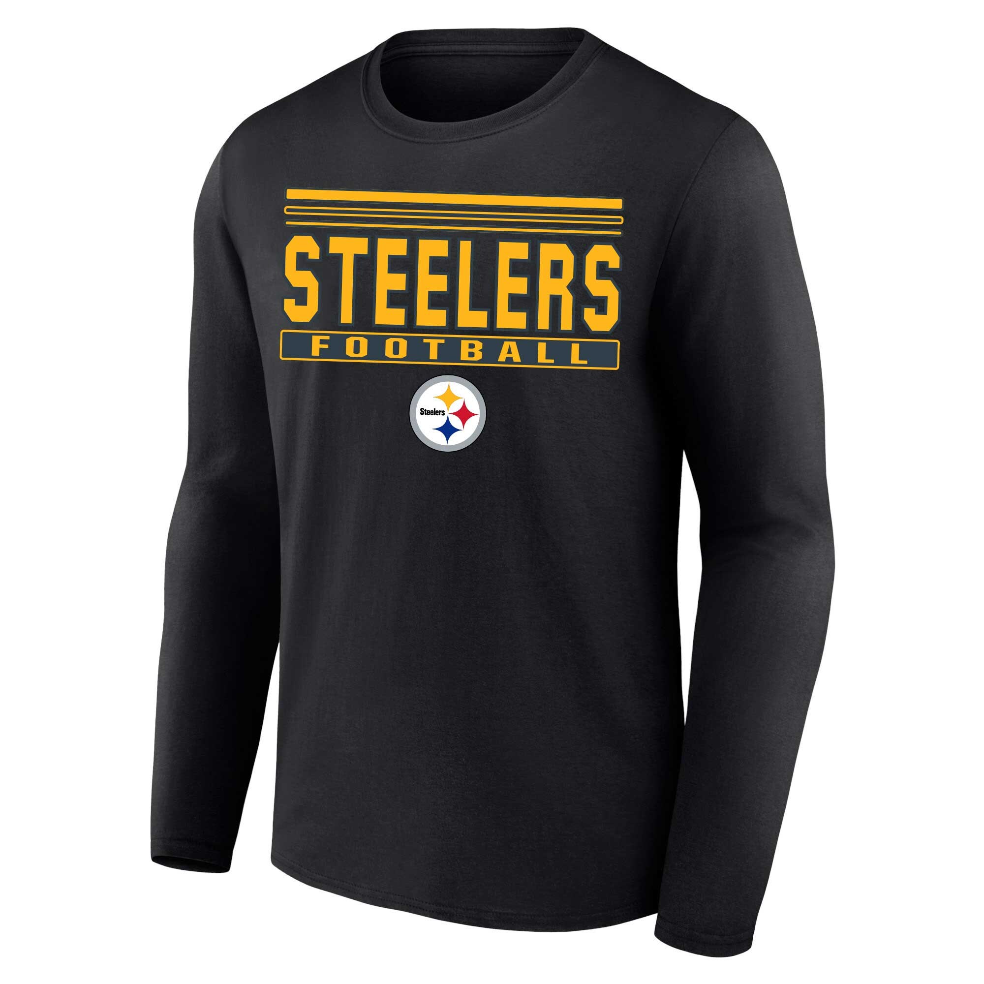 【公式グッズ】NFL スティーラーズ 長袖 Tシャツ （大きいサイズ） Profile メンズ ブラック (NFL MENS BLACK POP LS TEE)