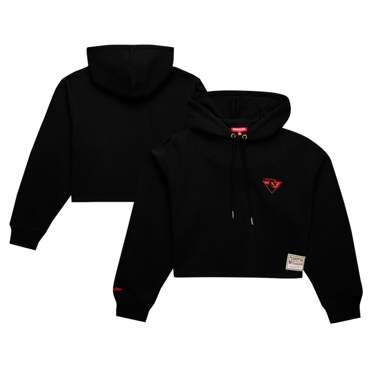 【公式グッズ】NBA ウォリアーズ プルオーバー パーカー Mitchell & Ness/ミッチェル&ネス レディース ブラック (NBA MNC Women's HWC Vintage Logo Cropped PO Hoodie)|Fanatics公式ストア 店