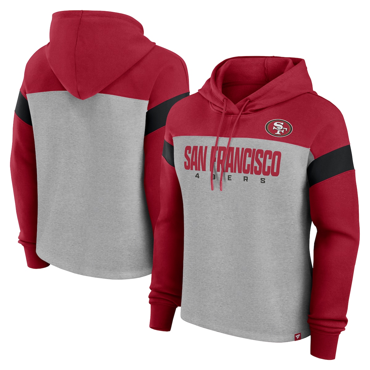 【公式グッズ】NFL 49ers プルオーバー パーカー Fanatics/ファナティクス レディース ヘザーグレイ (24 Women's Bold Play Call Cotton Fleece Pullover Hood)