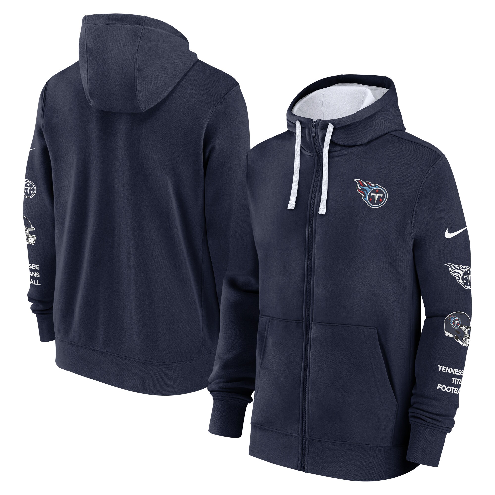 【公式グッズ】NFL タイタンズ フード付き ジップアップ ジャケット Nike/ナイキ メンズ ネイビー (24 Mens FAN GEAR Nike Club FZ Hood)|Fanatics公式ストア 店