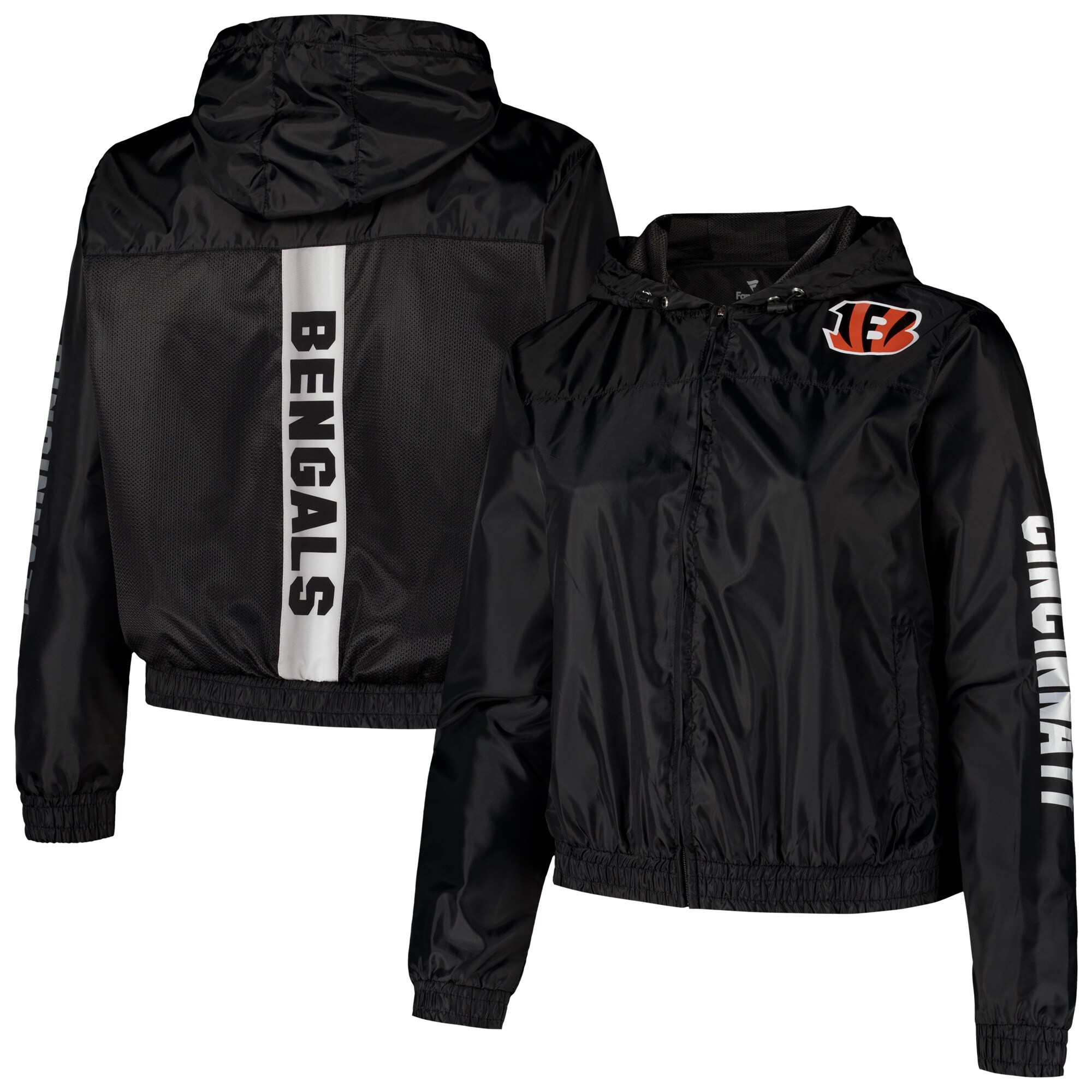 【公式グッズ】NFL ベンガルズ ジャケット Fanatics/ファナティクス レディース ブラック (NYLON POLY JACKET)