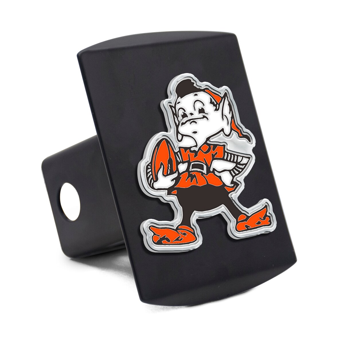 【公式グッズ】NFL ブラウンズ カー用品・カーアクセサリー WinCraft ブラック (Premium Metal Full Color Logo Black Hitch Cover)