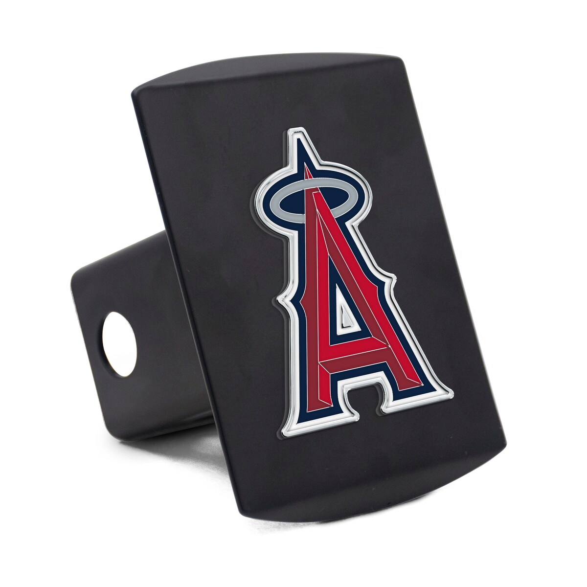 【公式グッズ】MLB エンゼルス カー用品・カーアクセサリー WinCraft ブラック (Premium Metal Full Color Logo Black Hitch Cover)