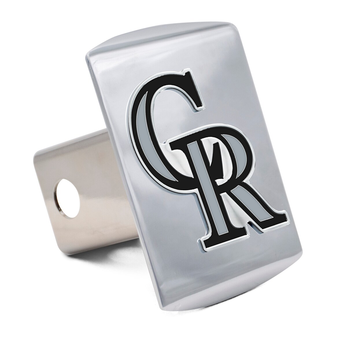 【公式グッズ】MLB ロッキーズ カー用品・カーアクセサリー WinCraft (Premium Metal Full Color Logo Chrome Hitch Cover)