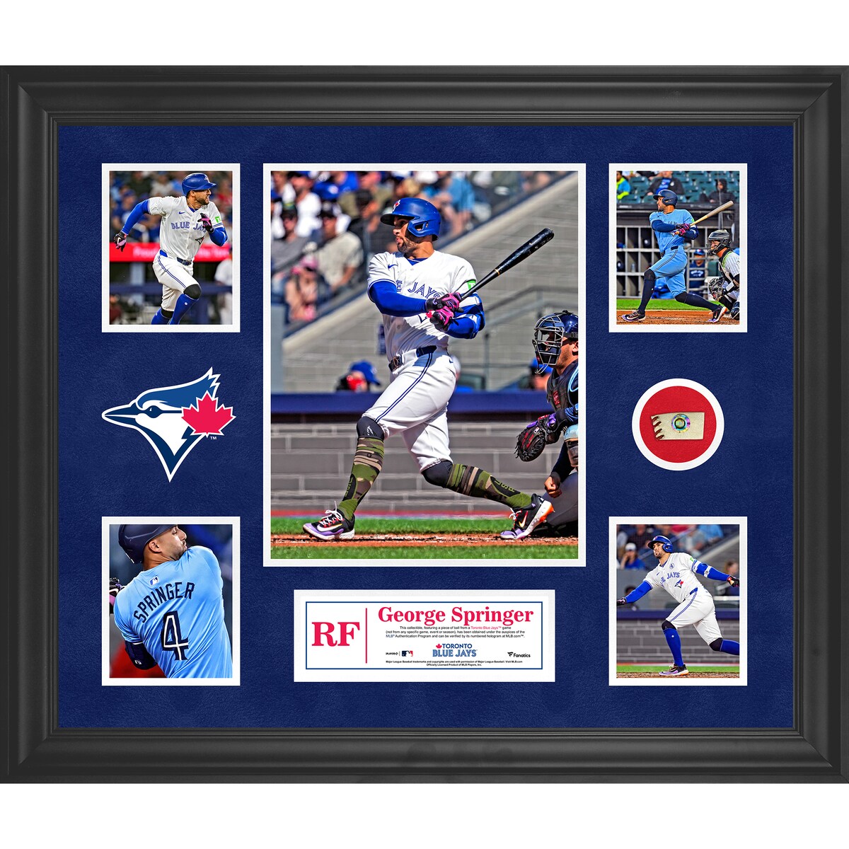 【公式グッズ】MLB ブルージェイズ ジョージ・スプリンガー コレクタブルフォト Fanatics Authentic/ファナティクスオーセンティック (UNS GU PF05 FRAMING 45511)